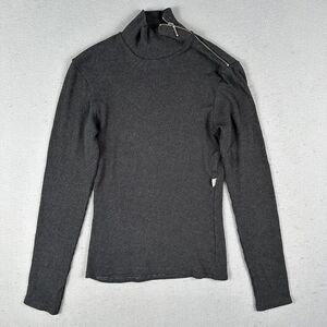 Morgan De Toi Ribbed High Neck Sweater Women’s Small Black Long Sleeve‎ Zippered
